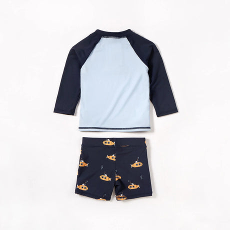 Navy Raglan Rashguard and Submarine Swim Shorts Set | Petit Lem | Petit Lem | Jenni Kidz