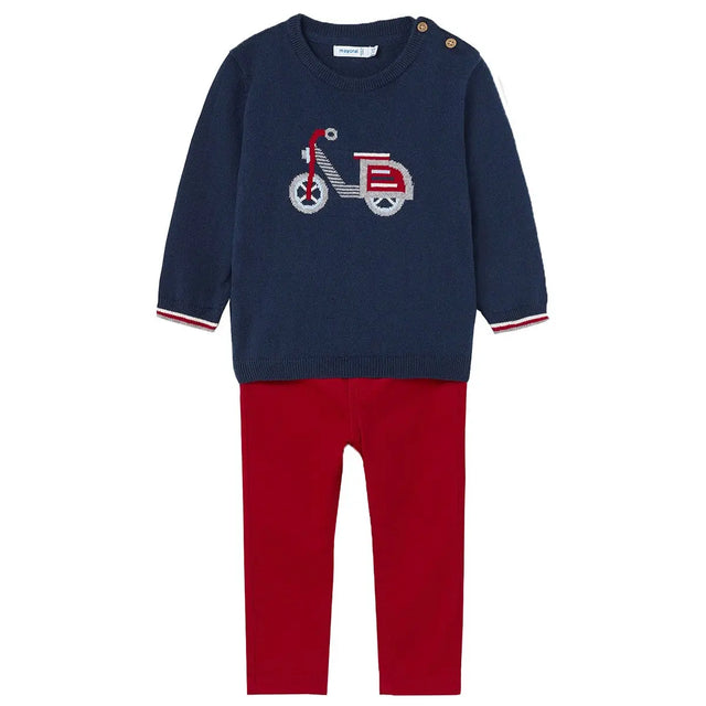Navy/Red BOYS Long sleeved Sweater & Pant Set | Mayoral | Mayoral | Jenni Kidz