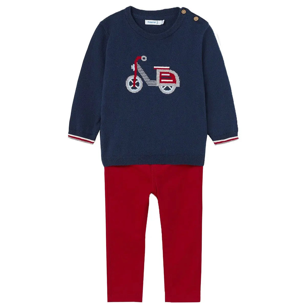 Navy/Red BOYS Long sleeved Sweater & Pant Set | Mayoral | Mayoral | Jenni Kidz