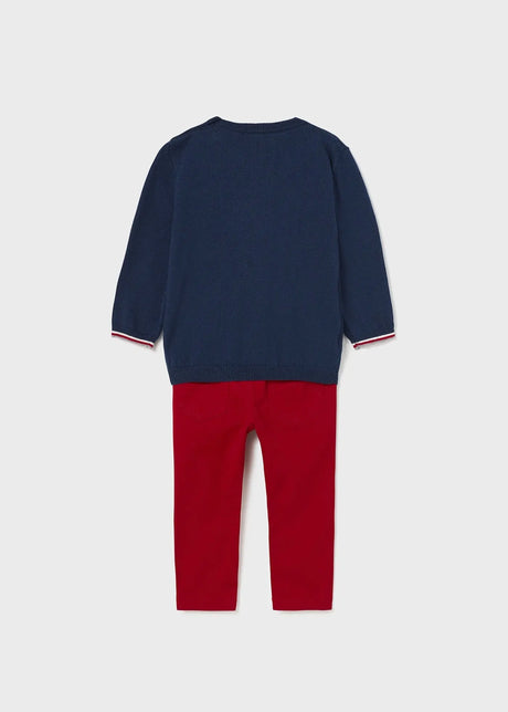 Navy/Red BOYS Long sleeved Sweater & Pant Set | Mayoral | Mayoral | Jenni Kidz