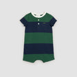 Navy and Racing Green Striped Henley Romper | Miles The Label | Miles The Label | Jenni Kidz