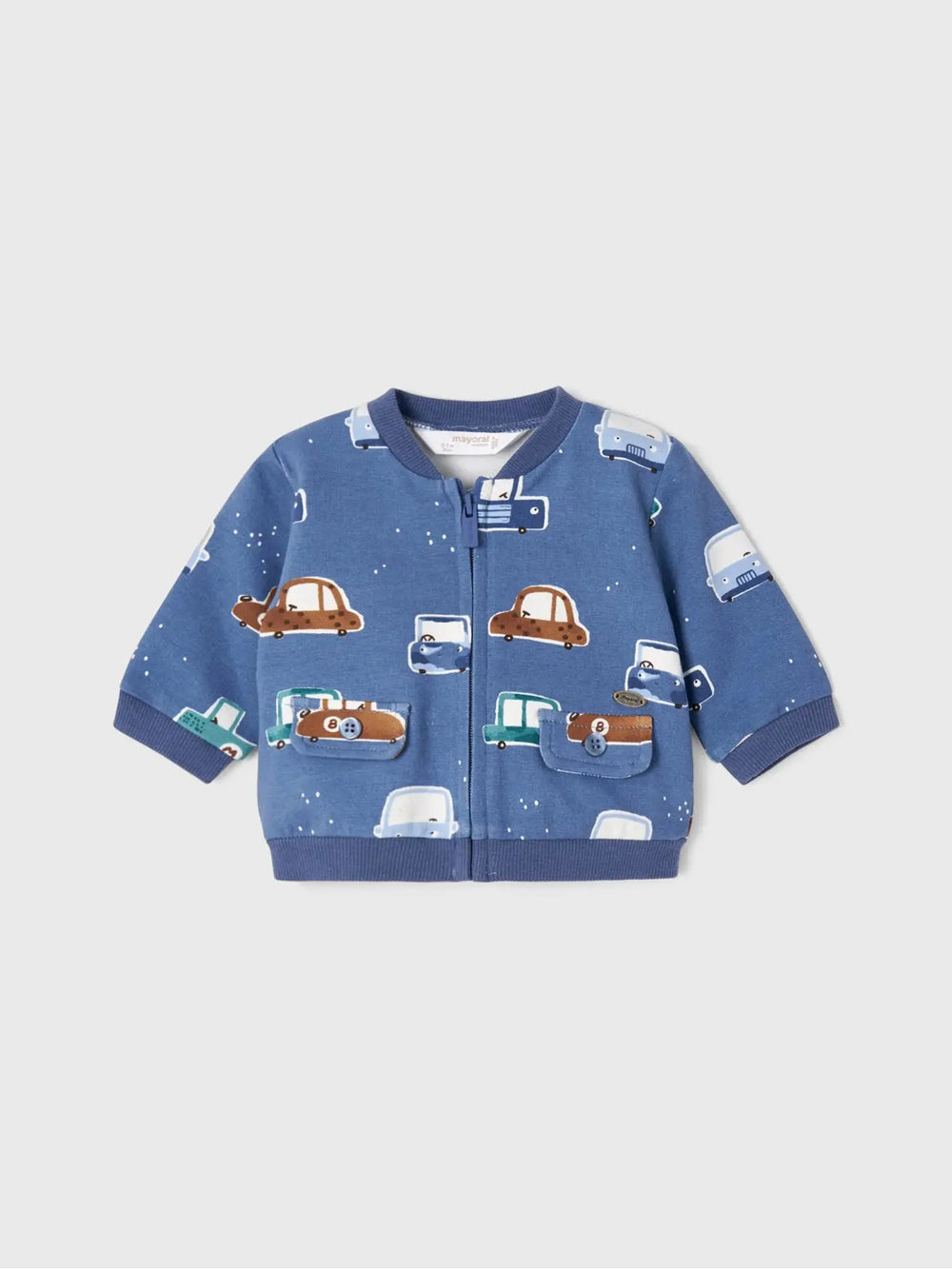 Newborn Cute Cars 3 Piece Tracksuit Blue | Mayoral | Mayoral | Jenni Kidz