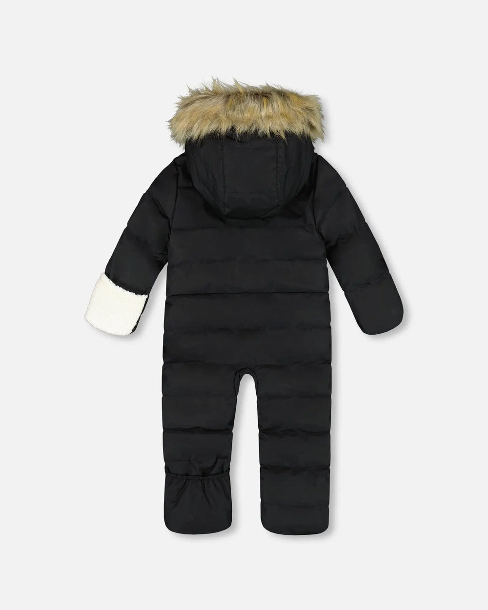 One-Piece Baby Snug Snowsuit Designed For Car Seat Black | Deux par Deux | Jenni Kidz