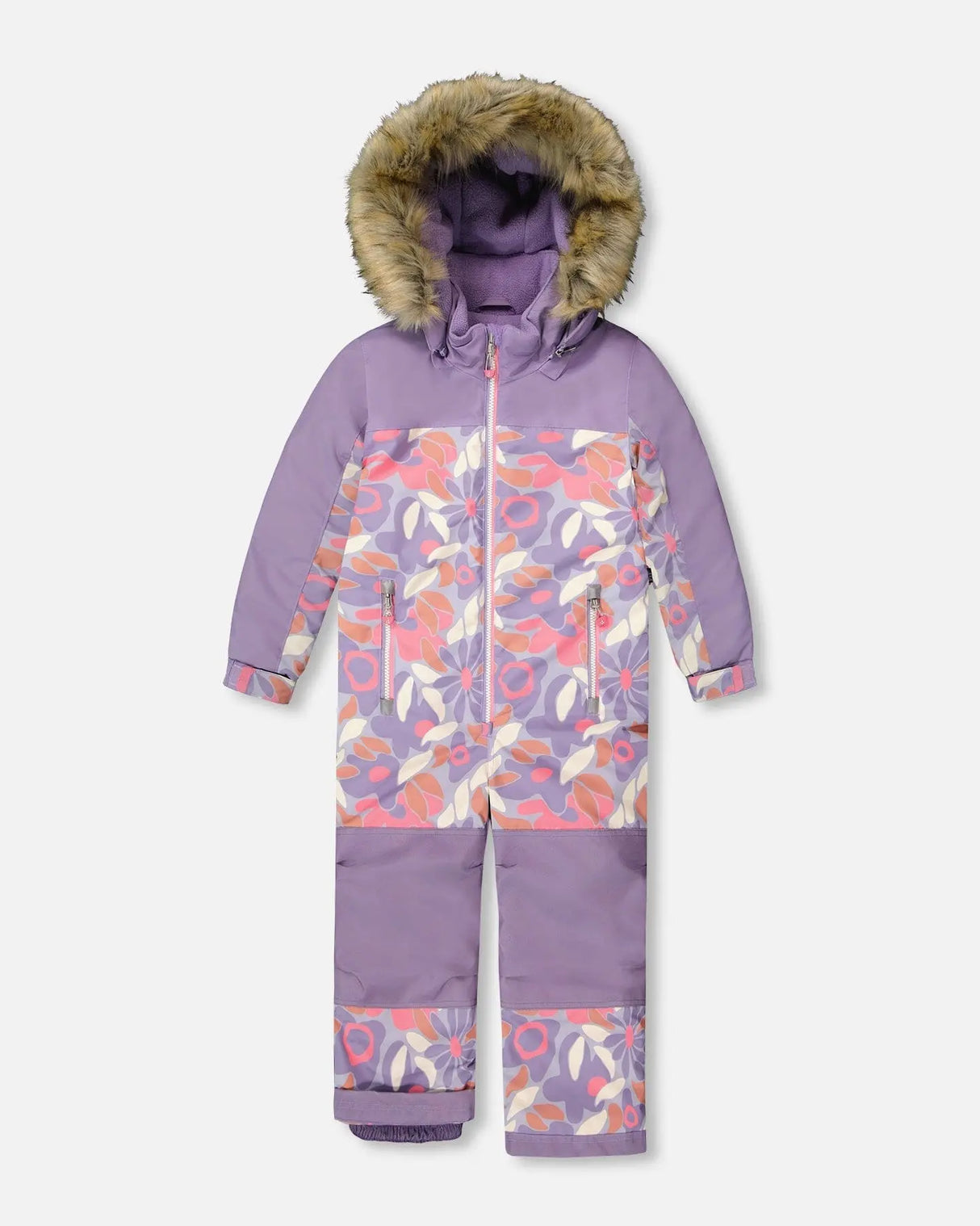 One-Piece Discover Snowsuit Lilac Retro Flower Print | Deux par Deux | Jenni Kidz