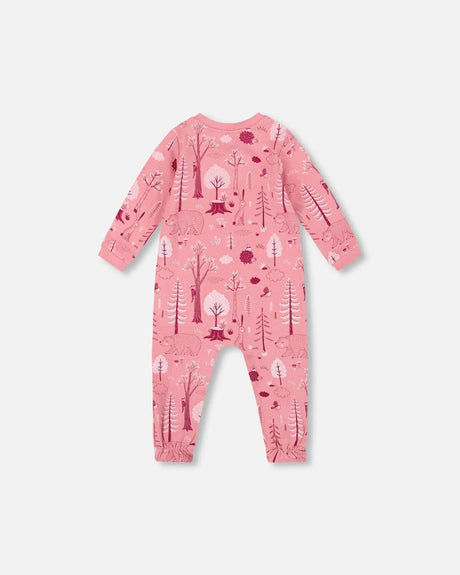 One-Piece Organic Cotton Pajama Pink Forest | Deux par Deux | Jenni Kidz