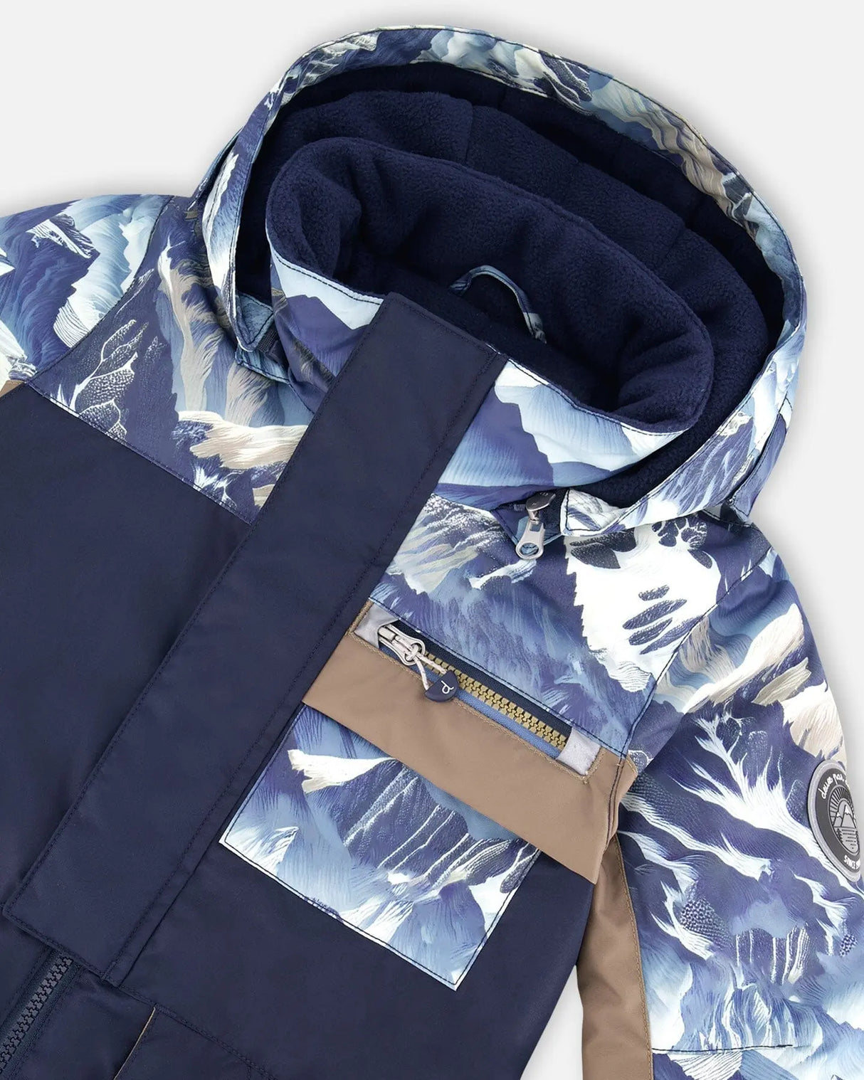 One-Piece Play Snowsuit With Mountains Print Navy Blue | Deux par Deux | Jenni Kidz