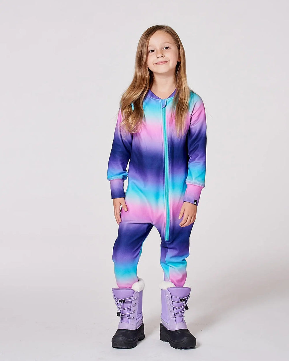 One-Piece Thermal Underwear Purple Gradient | Deux par Deux | Jenni Kidz