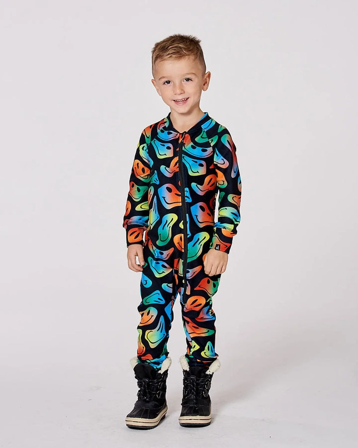 One-Piece Thermal Underwear Smiley Face Boy | Deux par Deux | Jenni Kidz