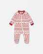Organic Cotton Baby One-Piece Pajamas Red And White Fairisle | Deux par Deux | Jenni Kidz