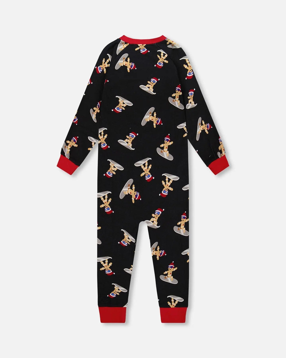 Organic Cotton Interlock One-Piece Pajama Black Cookie Print | Deux par Deux | Jenni Kidz