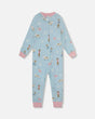 Organic Cotton Interlock One-Piece Pajama Blue Dog Print | Deux par Deux | Jenni Kidz