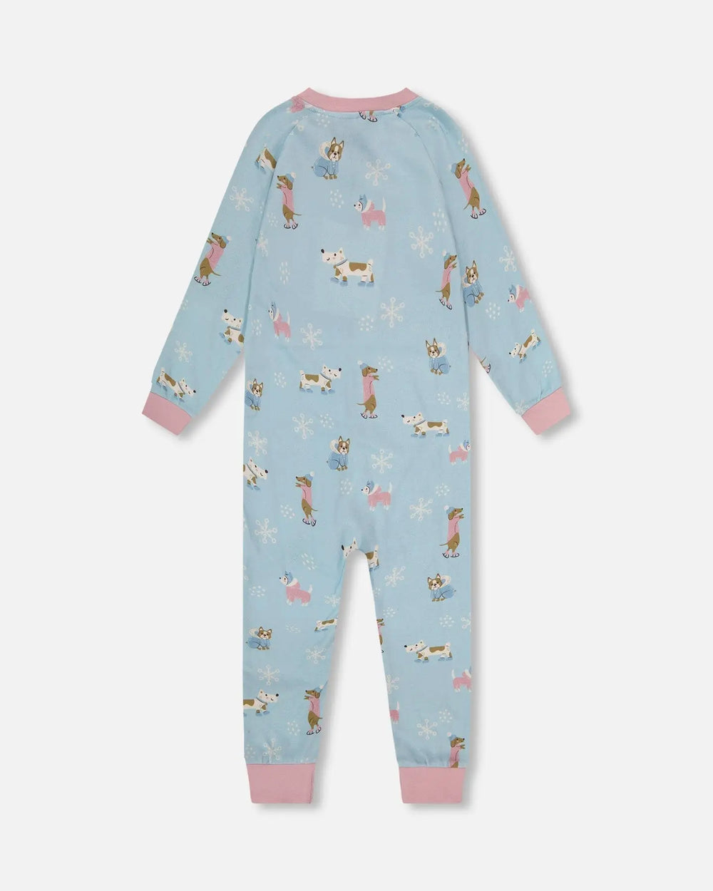 Organic Cotton Interlock One-Piece Pajama Blue Dog Print | Deux par Deux | Jenni Kidz