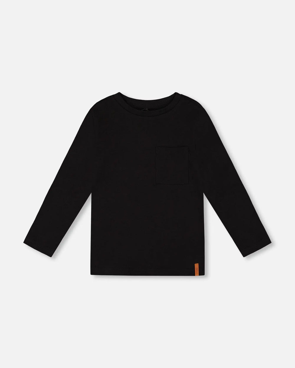 Organic Cotton Jersey Pocket T-Shirt Black | Deux par Deux | Jenni Kidz