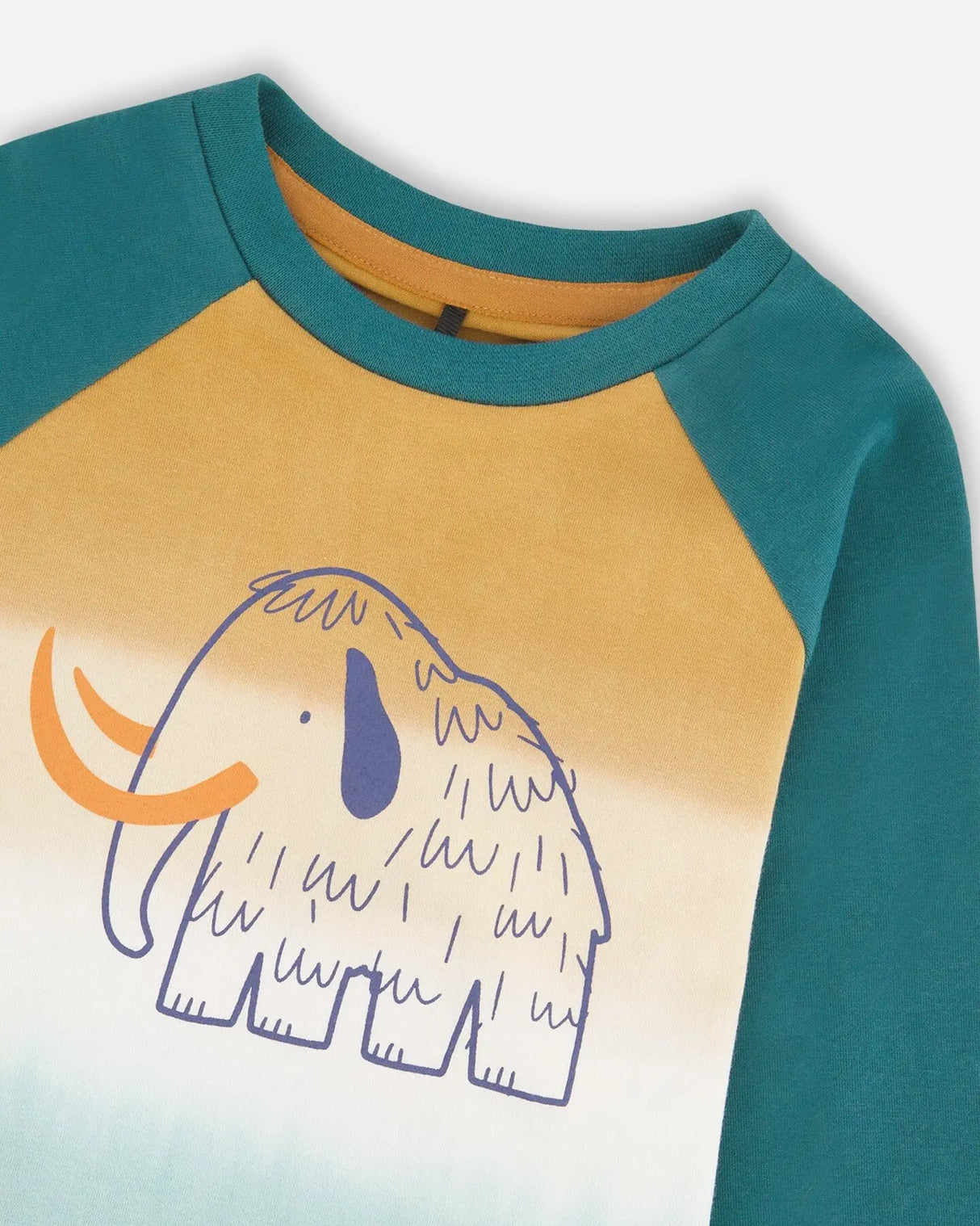 Organic Cotton Jersey Raglan Sleeve T-Shirt Forest Green | Deux par Deux | Jenni Kidz