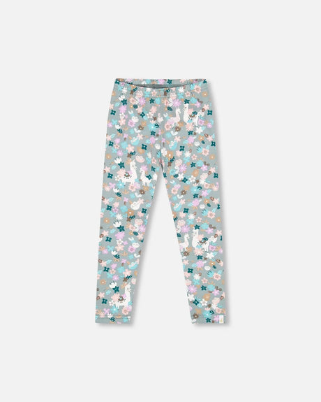 Organic Cotton Leggings Blue Llama Print | Deux par Deux | Jenni Kidz