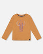 Organic Cotton Long Sleeve T-Shirt Cashew Brown | Deux par Deux | Jenni Kidz