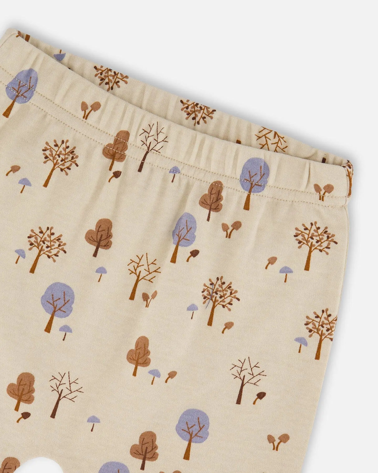 Organic Cotton Pant And Top Set Beige Tree Print | Deux par Deux | Jenni Kidz
