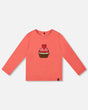 Organic Cotton T-Shirt Coral With Cupcake | Deux par Deux | Jenni Kidz