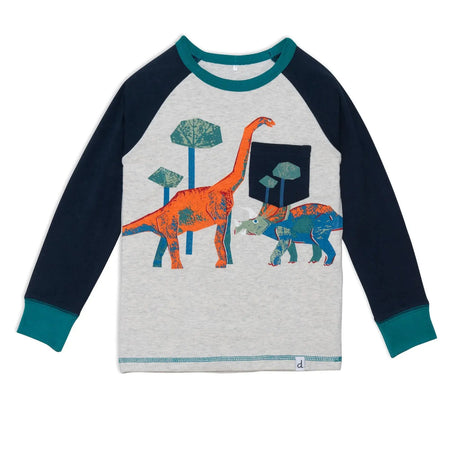 Organic Cotton Two Piece Dinosaur Printed Boys Pajama Set | DEUX PAR DEUX | DEUX PAR DEUX | Jenni Kidz