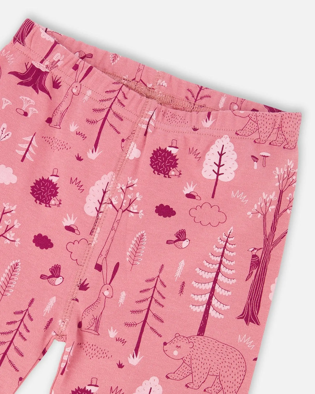 Organic Cotton Two-Piece Pajamas Pink Forest | Deux par Deux | Jenni Kidz