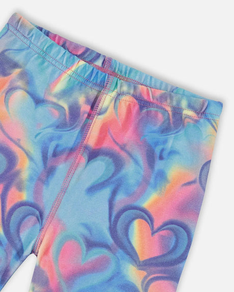 Organic Cotton Two-Piece Pajamas Rainbow Heart Print | Deux par Deux | Jenni Kidz