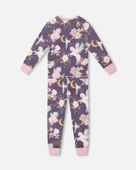 Organic Cotton Two-Piece Pajamas Watercolor Unicorns | Deux par Deux | Jenni Kidz