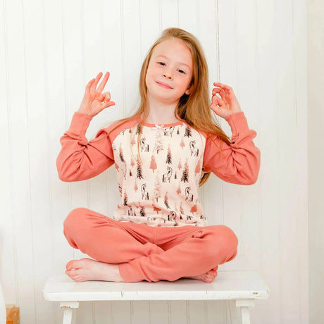 Organic Cotton Two Piece Unicorn Printed Pajama Set | DEUX PAR DEUX | DEUX PAR DEUX | Jenni Kidz