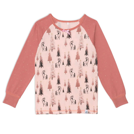 Organic Cotton Two Piece Unicorn Printed Pajama Set | DEUX PAR DEUX | DEUX PAR DEUX | Jenni Kidz