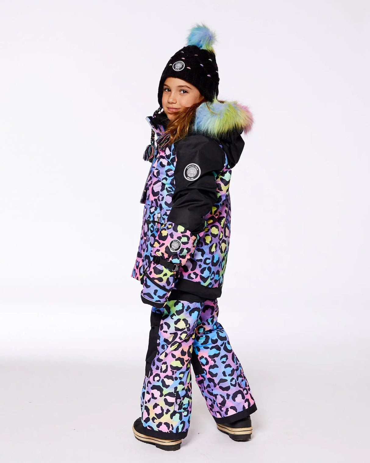 Peruvian Knit Hat Black With Multicolor Dots | Deux par Deux | Jenni Kidz