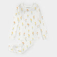 Petit Lem kids daffodil print pajama set off-white organic cotton