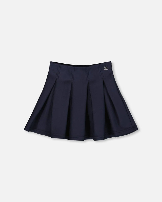 Pleated Milano Skirt Navy Blue | Deux par Deux | Jenni Kidz