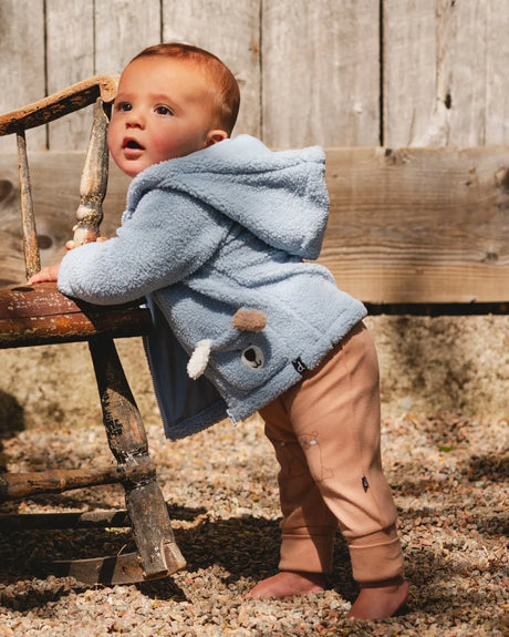 Plush Hooded Jacket Light Blue | Deux par Deux | Jenni Kidz