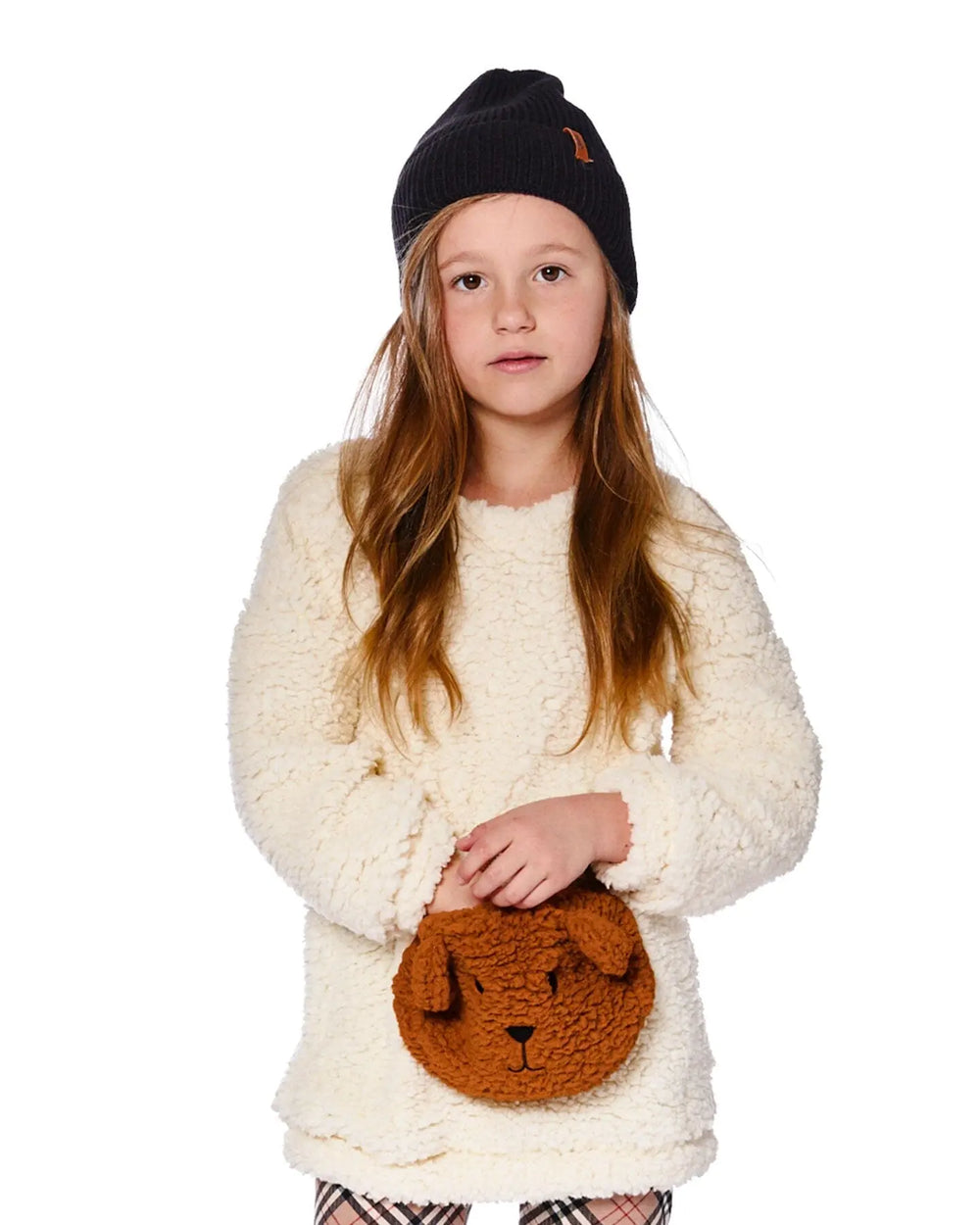 Plush Tunic Off-White With Bear Pocket | Deux par Deux | Jenni Kidz