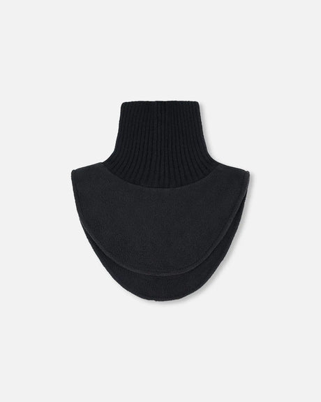 Polar Fleece And Knit Neckwarmer Black | Deux par Deux | Jenni Kidz