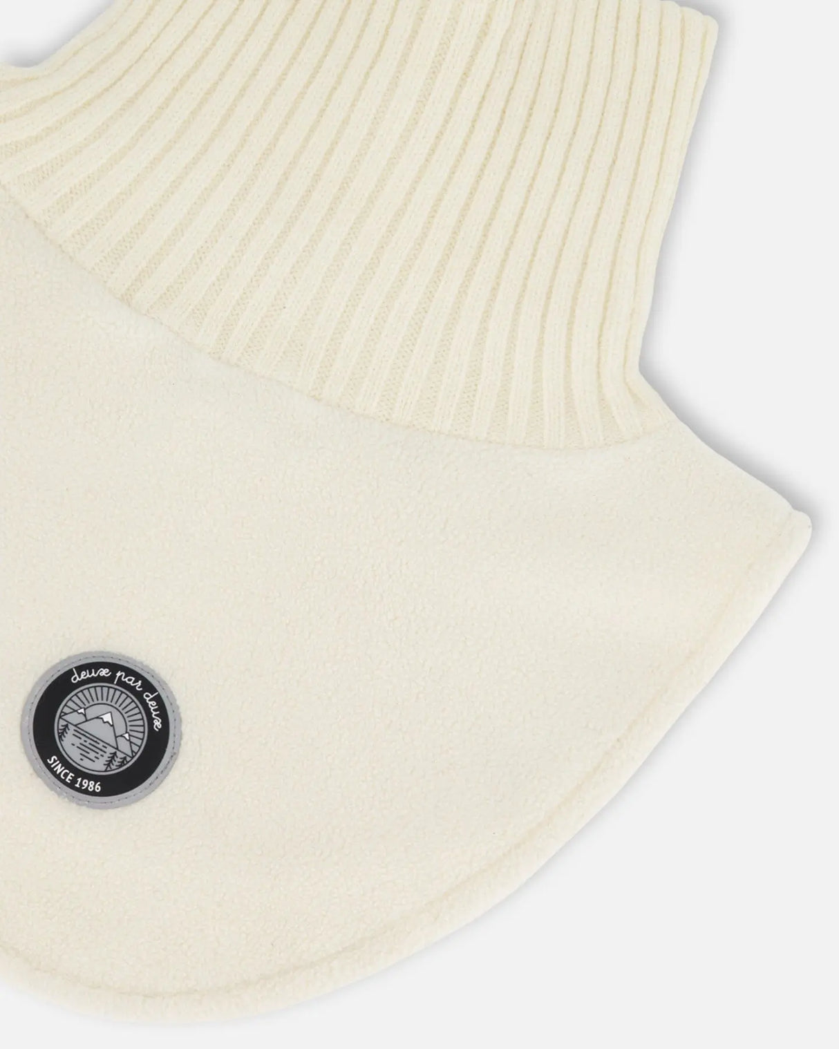 Polar Fleece And Knit Neckwarmer Off-White | Deux par Deux | Jenni Kidz