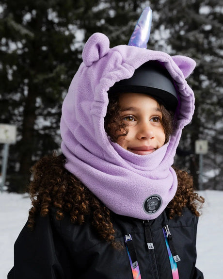 Polar Fleece Balaclava For Ski Helmet Purple Unicorn | Deux par Deux | Jenni Kidz