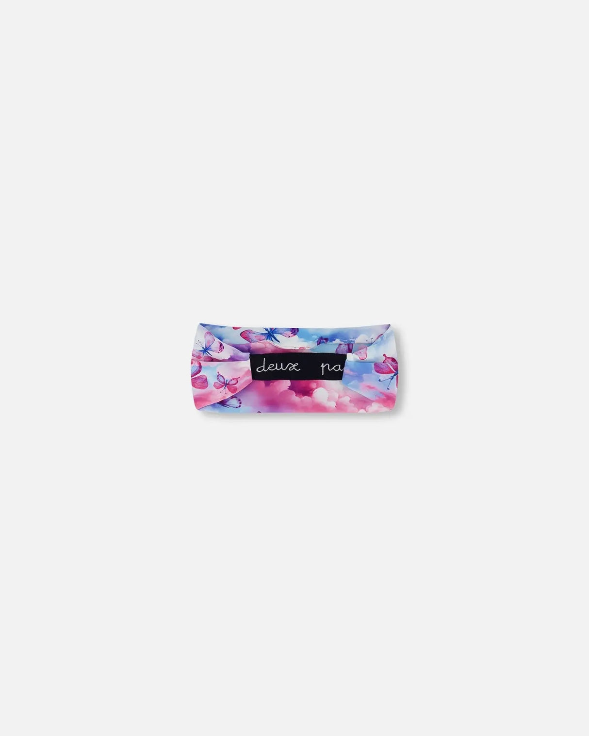 Printed Athletic Headband Pink, Blue And Butterflies | Deux par Deux | Jenni Kidz