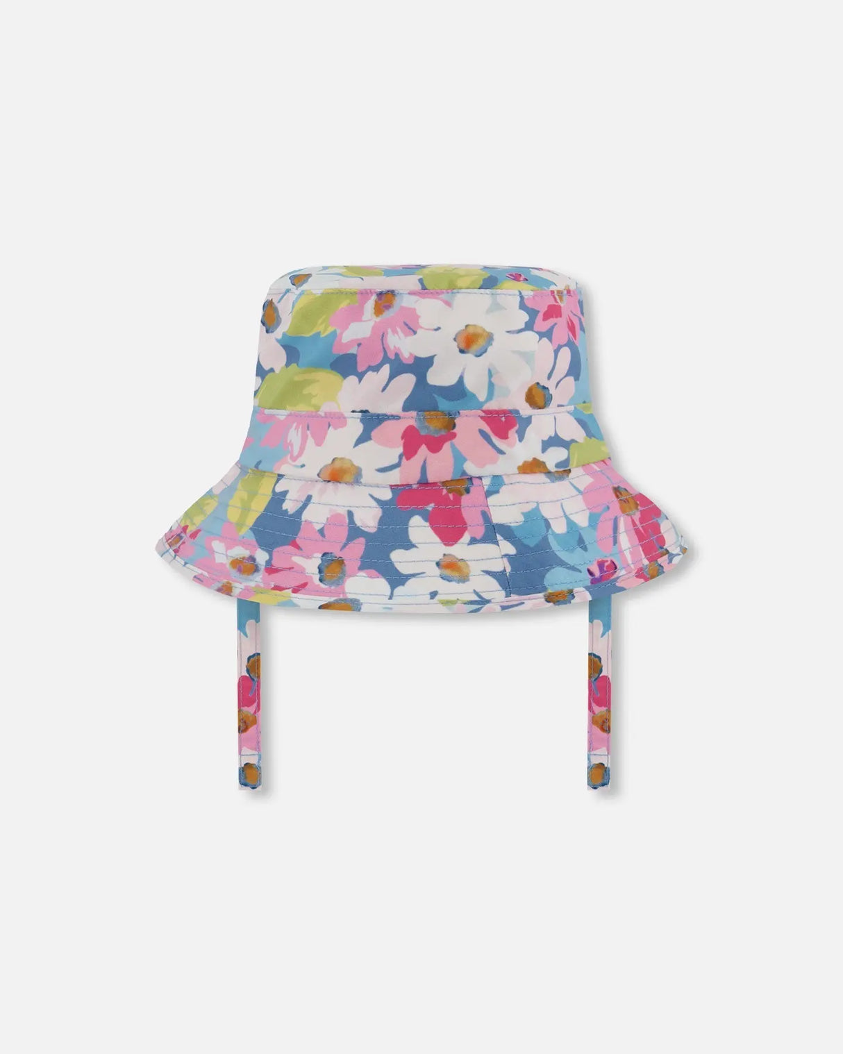 Printed Beach Sun Hat White, Pink, And Green Flowers | Deux par Deux | Jenni Kidz
