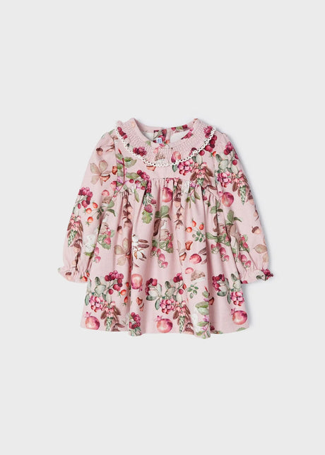 Printed Cord Baby Girls Dress - Pink Girl | Mayoral | Mayoral | Jenni Kidz