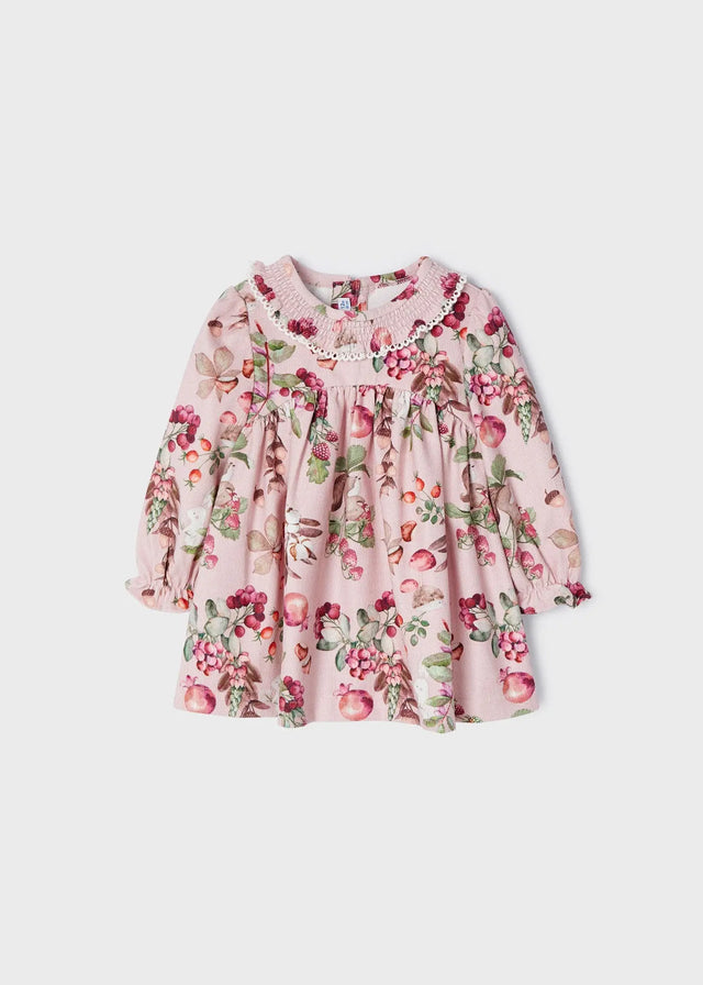 Printed Cord Baby Girls Dress - Pink Girl | Mayoral | Mayoral | Jenni Kidz