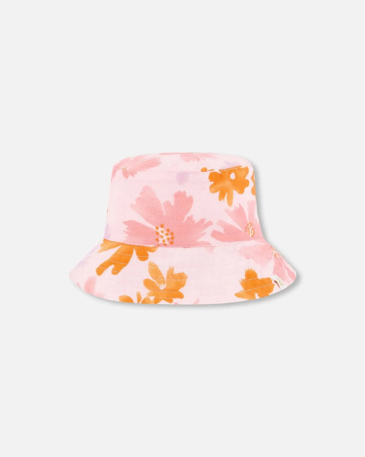 Printed Muslin Bucket Hat Pink And Coral Flowers | Deux par Deux | Jenni Kidz