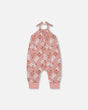 Printed Muslin Tie Strap Jumpsuit Pink And White Flowers | Deux par Deux | Jenni Kidz