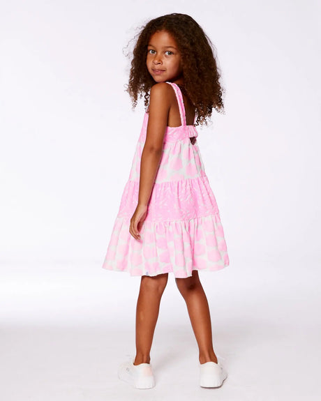 Printed Terry Beach Dress Pink And White | Deux par Deux | Jenni Kidz