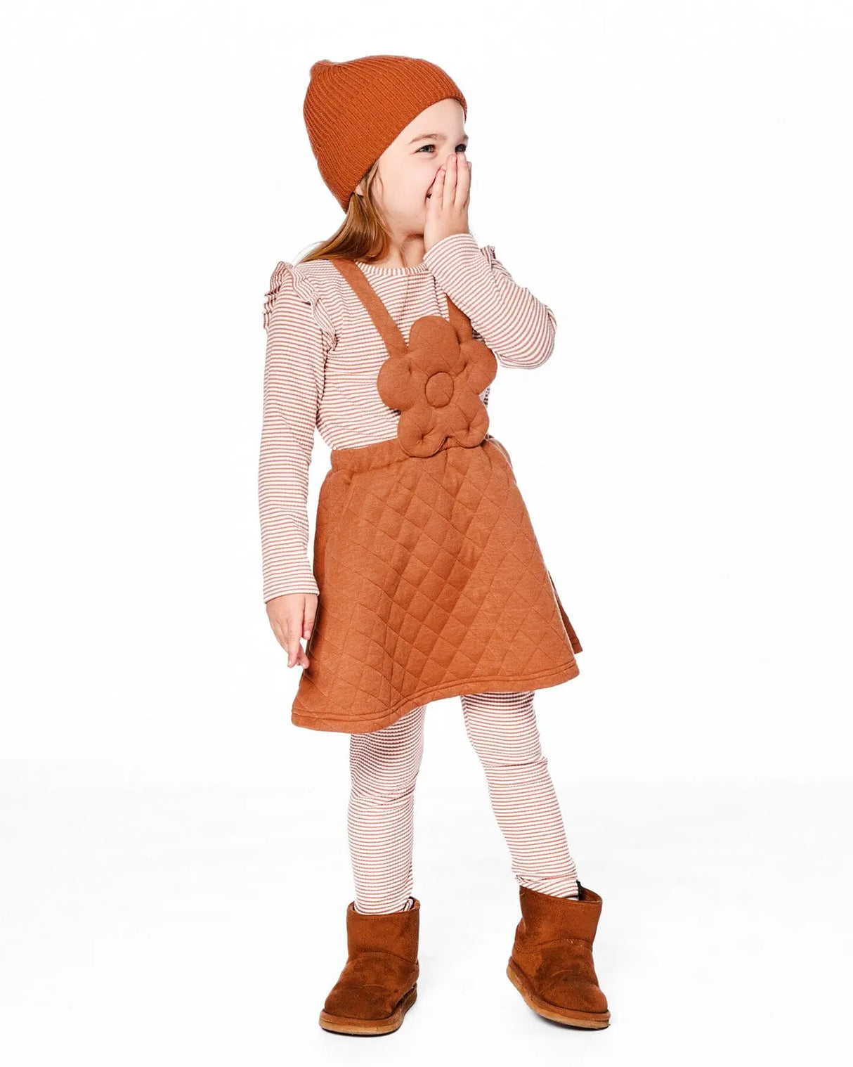 Quilted Overall Dress Mocha | Deux par Deux | Jenni Kidz
