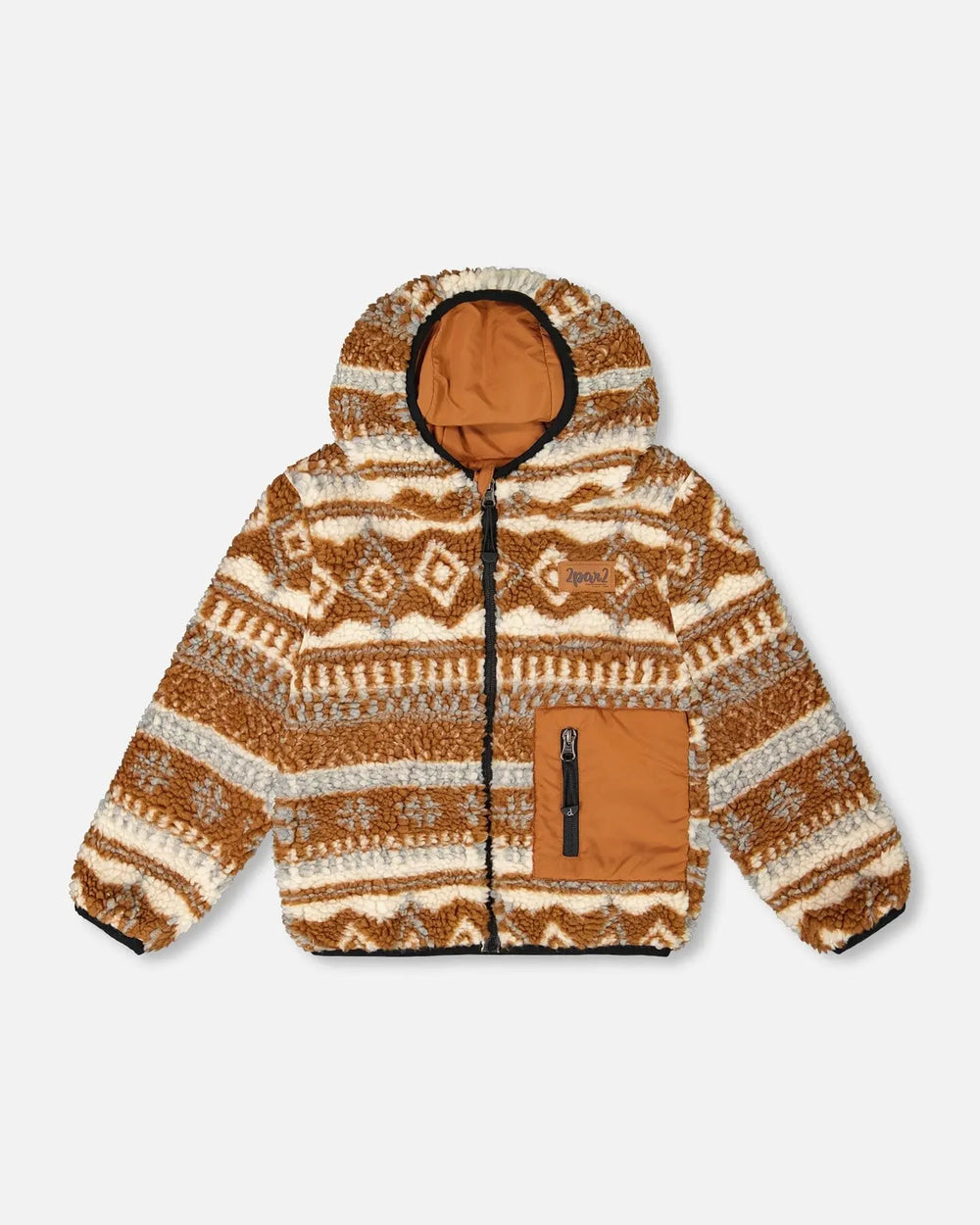 Reversible Mid-Season Jacket Brown Pecan | Deux par Deux | Jenni Kidz