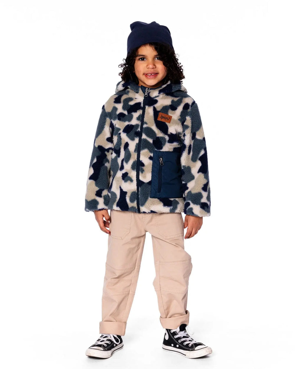 Reversible Mid-Season Jacket Navy Blue | Deux par Deux | Jenni Kidz