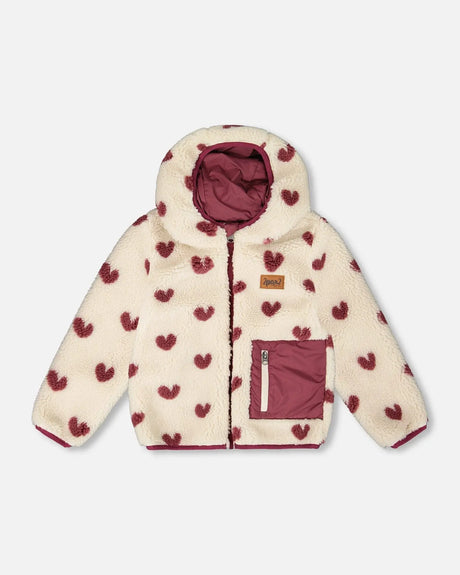 Reversible Mid-Season Jacket Purple Plum | Deux par Deux | Jenni Kidz