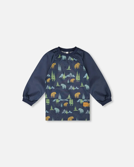 School Apron Navy Animal Print | Deux par Deux | Jenni Kidz