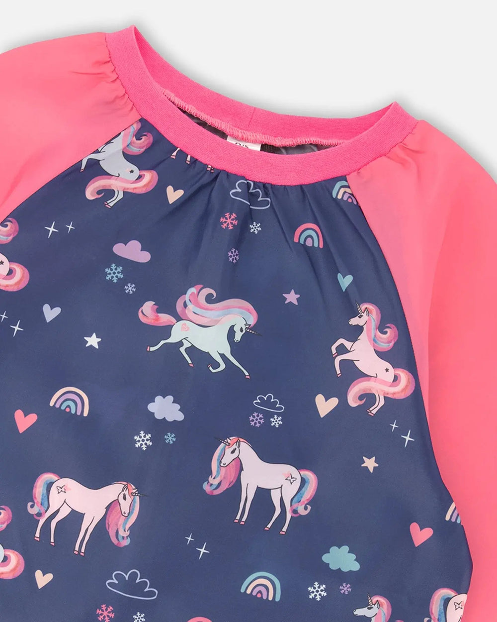 School Apron Navy Unicorn Print | Deux par Deux | Jenni Kidz