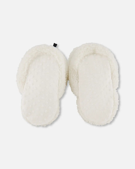 Sherpa Slippers Off-White | Deux par Deux | Jenni Kidz